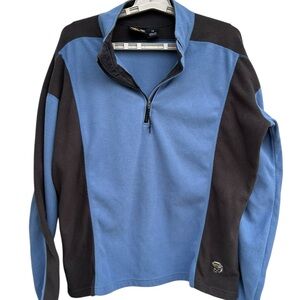 Mountain Hardwear Polartec Pullover Sweater Womens 14 Fleece 1/4 Zip Blue Gray
